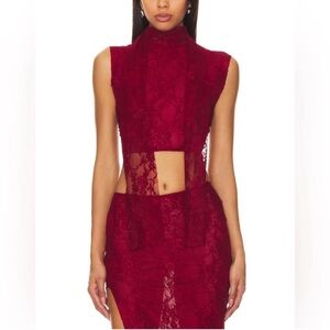 Elegant Lace Burgundy Top